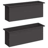 Garden Planter with LED 2 pcs Black 30 x 100 x 30 cm Steel 8008113