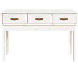 Console Table White 114x40x75 cm Solid Wood Pine 821755