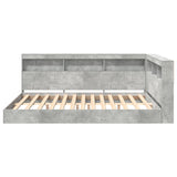 Bookcase Bed Concrete grey 140 x 200 cm Engineered wood 3335731