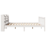 Bed Frame without Mattress White 200x200 cm Solid Wood Pine 3306589