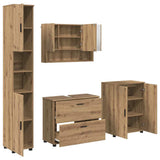 Bathroom Furniture Set with Drawer with Shelf 4 pcs Artisan Oak 3393092