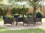 Garden Dining Set with Cushion 5 pcs Grey Poly Rattan 3380193