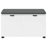 Hall Bench White 80 x 38 x 46 cm Engineered Wood and Fabric 891480