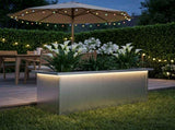 Garden Planter with LED White 30 x 80 x 30 cm Steel 8008100