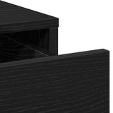 Dressing Table with Mirror Lights 3 pcs Black Engineered wood 3334219
