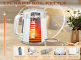 Electric Kettle and Toaster Set, 3000W 1.7L UK Strix Thermostat Rapid Boil Jug Kettle with Limescale T3398P378835
