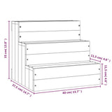 Pet Stair White 40x37.5x35 cm Solid Wood Pine 822462