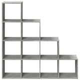 Room Divider Bookcase 4-Tier Concrete Grey 131.5x29x131.5 cm Engineered Wood 857970