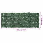 Balcony Screen with Dark Green Leaves 400x150 cm 315492