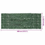 Balcony Screen with Dark Green Leaves 400x150 cm 315492