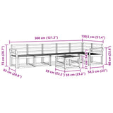 Outdoor Sofa Set 7 pcs White Solid Acacia Wood 3387733