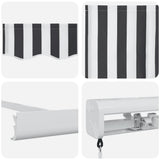 Retractable Awning Anthracite and White 3x2.5 m Fabric&Aluminium 3216123