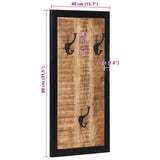 Coat Rack 40x2x80 cm Solid Rough Wood Mango 4015939