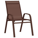 Stackable Garden Chairs 4 pcs Brown Textilene Fabric 318782