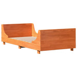 ZNTS Bed Frame without Mattress Wax Brown 90x190 cm Single Solid Wood Pine 3306482