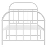 Metal Bed Frame without Mattress with Footboard White 80x200cm 353693