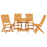 Garden Dining Set Folding 5 pcs Brown Solid Acacia Wood 3375700