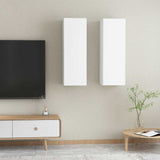 TV Cabinets 2 pcs White 30.5x30x90 cm Engineered Wood 803345
