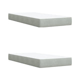 Box Spring Bed with Mattress Light Grey 200x200 cm Velvet 3291014
