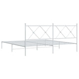 Metal Bed Frame without Mattress with Headboard White 183x213cm 376556