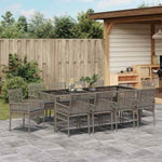 Garden Dining Set 11 pcs Grey Poly rattan 3334878