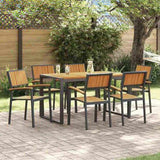 Garden Dining Set 7 pcs Black and brown 3284384