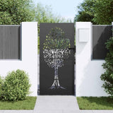 Garden Gate with Lock Black 85 x 200 cm Powder-coated steel 42015863