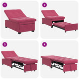 Sofa Bed Wine Red 194 x 67 x 82 cm Velvet 42008599