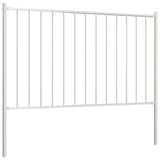 Fence Panel with Posts Powder-coated Steel 1.81x1 m White 145216