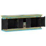 TV Cabinet Blue 110x30x40 cm Solid Wood Mango 353908