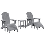 Garden Chair 3 pcs Light Grey Polyethylene 3335849