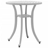 Garden Table White 48x53 cm Cast Aluminium 4002825