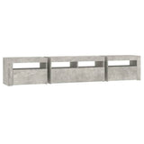 TV Cabinet with LED Lights Concrete Grey 210x35x40 cm 3152733