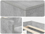 Loft Bed Frame with Cabinet 3 pcs Concrete Grey Engineered Wood 3423385
