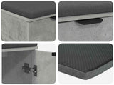 Hall Bench with Cushion with Door Concrete Grey 60 x 38 x 46 cm 891475