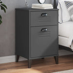 ZNTS Bedside Cabinet VIKEN Anthracite Grey Solid Wood Pine 374916