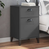 ZNTS Bedside Cabinet VIKEN Anthracite Grey Solid Wood Pine 374916