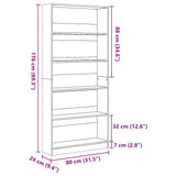 Bookcase Old Wood 80x24x176 cm Engineered Wood 857860