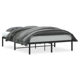 Metal Bed Frame without Mattress Black 140x190cm 373655