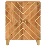 Side Cabinet Brown and Black 60x33.5x75 cm Solid Wood Mango 356785