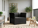 1-Seater Armchair with Cushion Rattan Look PP Anthracite 8011853
