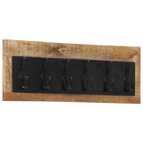 Wall-mounted Coat Rack with 6 Hooks Solid Wood Mango 358952