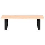 Basin Shelf Wall Mounted Steel and Solid Wood Oak 3302541