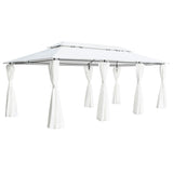 Gazebo with Curtains 600x298x270 cm White 180g/m 310073