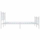 Metal Bed Frame without Mattress with Footboard White 140x200cm 376570