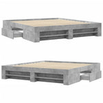 ZNTS Bed Frame without Mattress Concrete Grey 180x200cm Engineered Wood 3295453