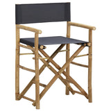 Director's Chair Set of 2 Dark Grey Bamboo, Polyester Standard 313029
