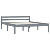 Bed Frame Grey Solid pine wood 140x200 cm Durable Bed Frame 283199