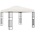 ZNTS Gazebo with LED String Lights 3x3 m Cream Fabric 3070326