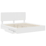Storage Bed with Headboard White 200 x 200 cm Engineered Wood 3412651
